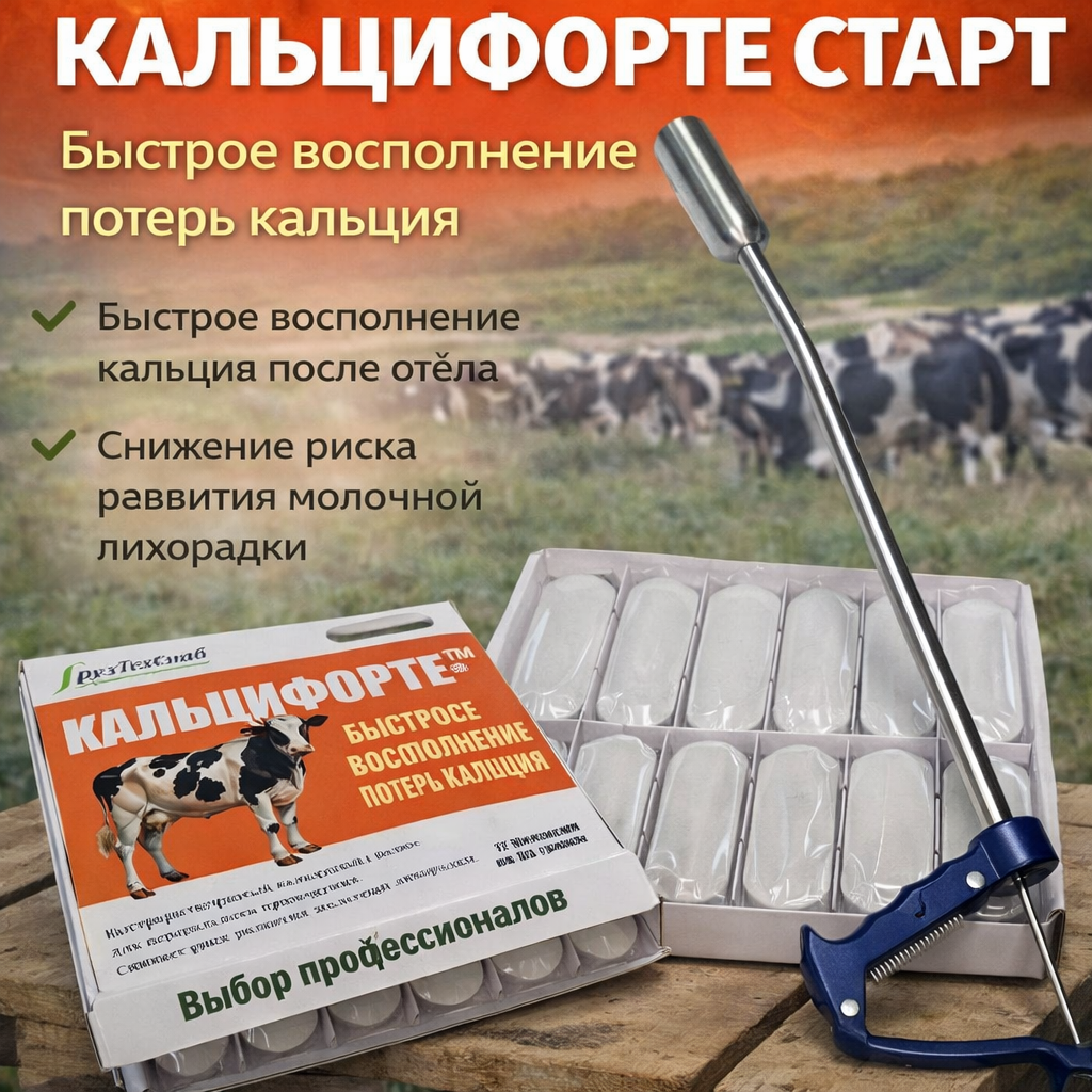 Кальцифорте: как убрать потери молока после отёла без уколов